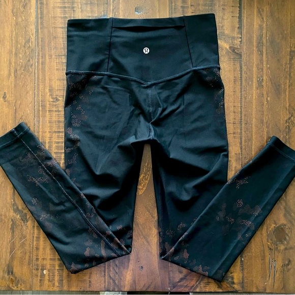 Lululemon 🍋 Mapped Out Copper Camo High Rise Tight 28” Black Leggings Size 8 - Picture 9 of 14